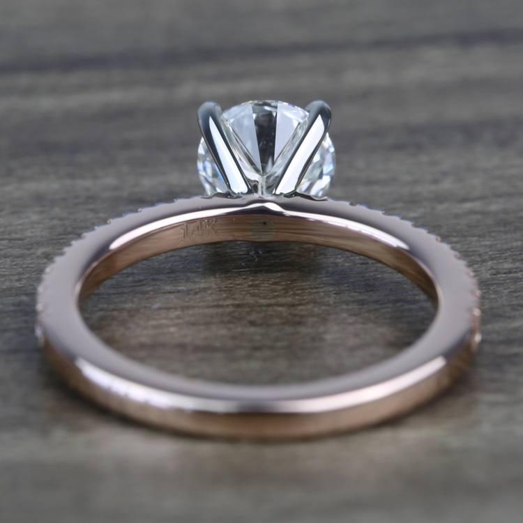 Petite Pave Round Loose Diamond Engagement Ring (0.80 Carat) angle 4
